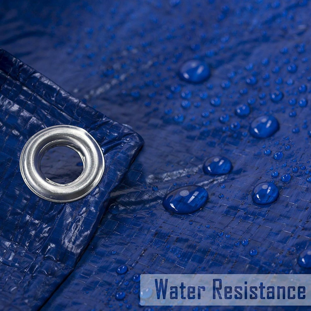 5' X 7' Blue Multi-purpose 6ml Waterproof Poly Tarp Cover