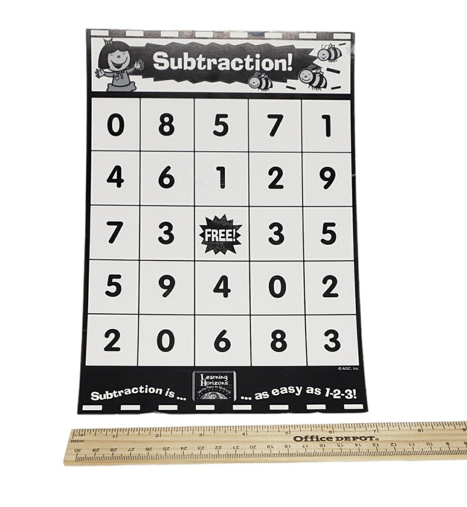 Math Bingo Game Addition Subtraction Teaching Educational Home School Classroom