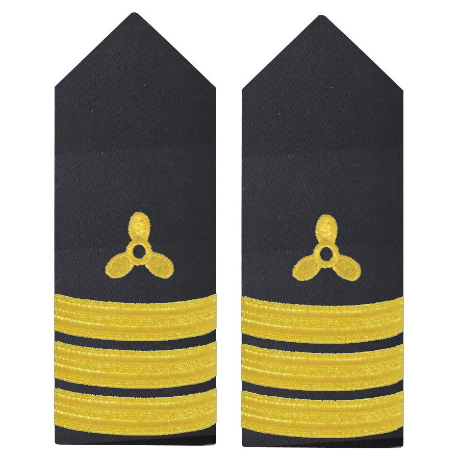 BuyStripes Engineer Uniform Hardboard Epaulets Gold Propeller & Three Bars