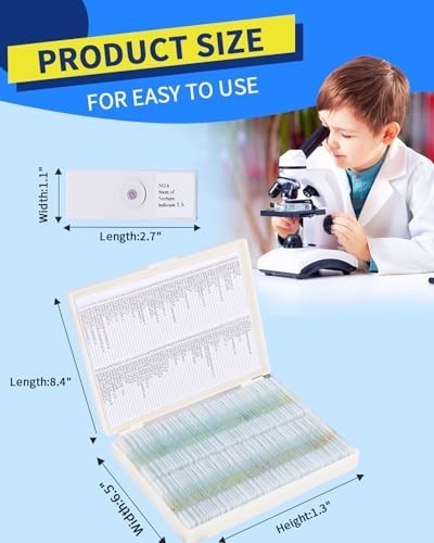 120 Pcs Educational Microscope Slides Set with Specimens for Biology Experiments