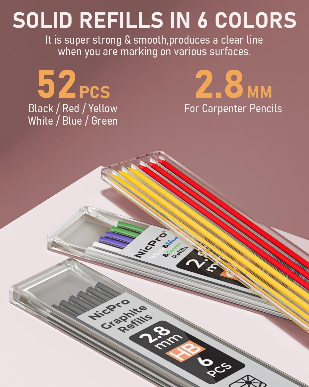 Nicpro 4 Pack Carpenter Pencil with Sharpener, Mechanical Carpenter Pencils with