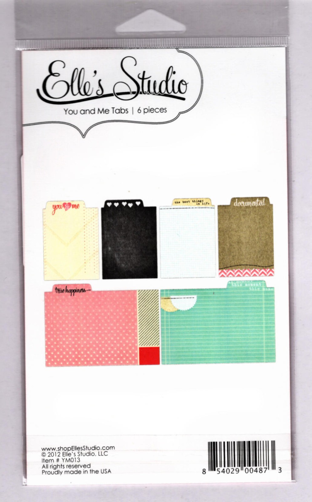 Elle's Studio YOU AND ME TABBED CARDS (6PCS) scrapbooking cardmaking CRAFTS
