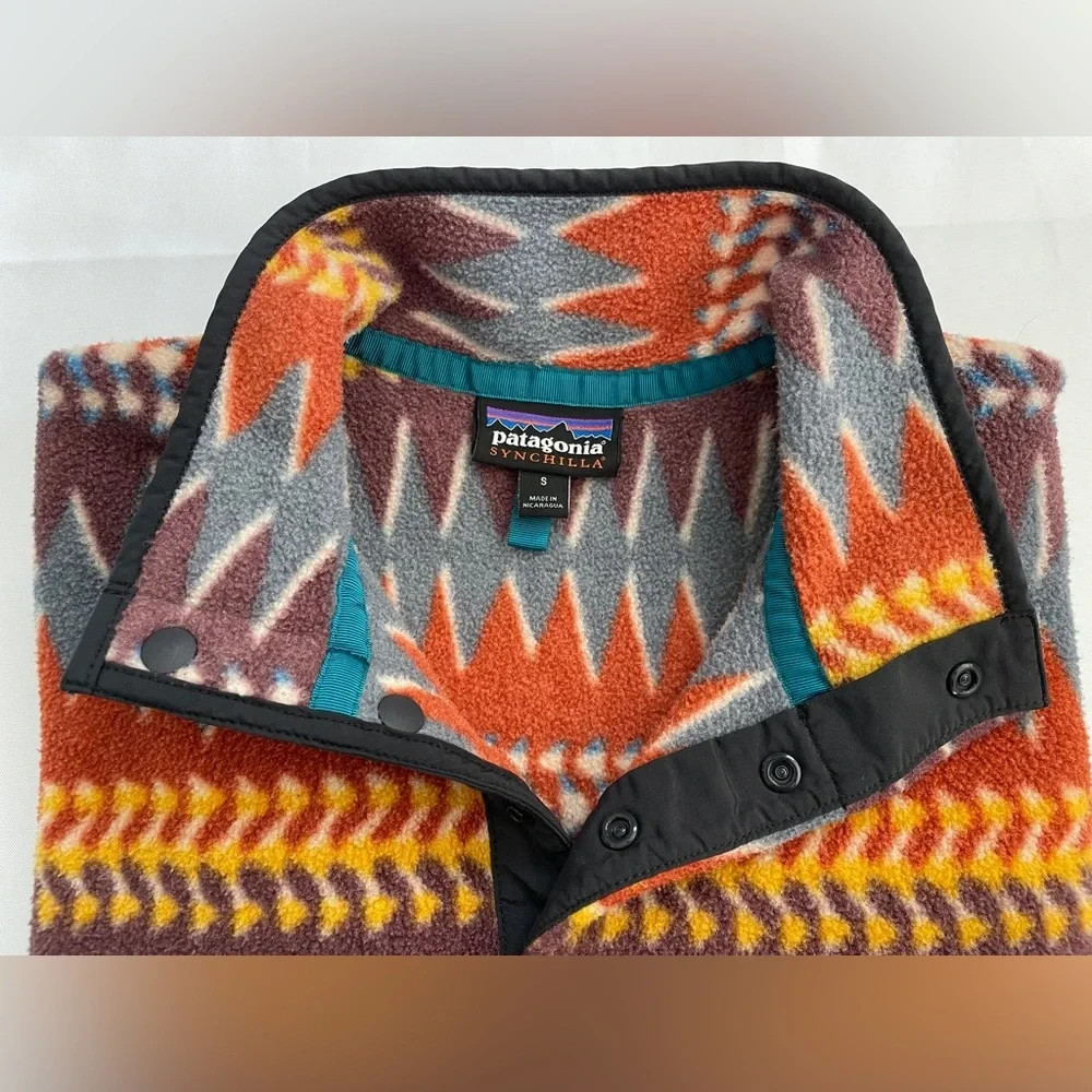 Patagonia Synchilla Pullover Laughing Waters Dark Ruby Women's Size S