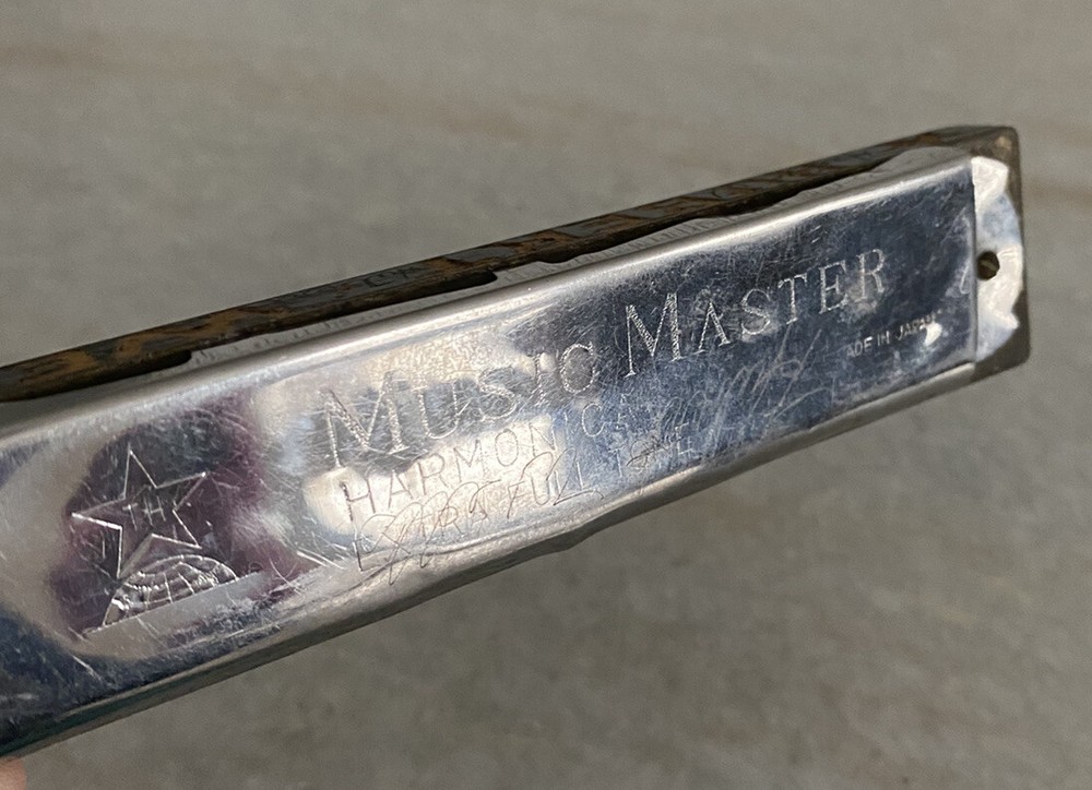 Vintage Music Master Hubert Wells Signed Harmonica