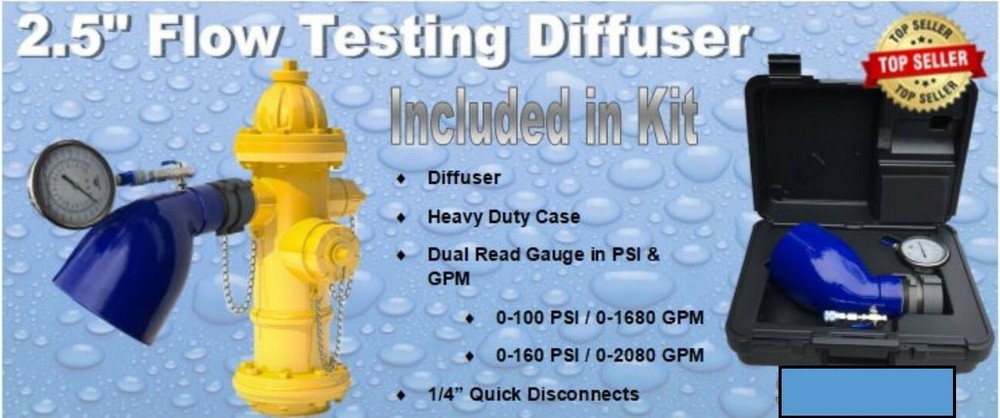 Made in USA - Aluminum 2-1/2" Flow Testing, Tablet De-Chlor & Pitot Assembly