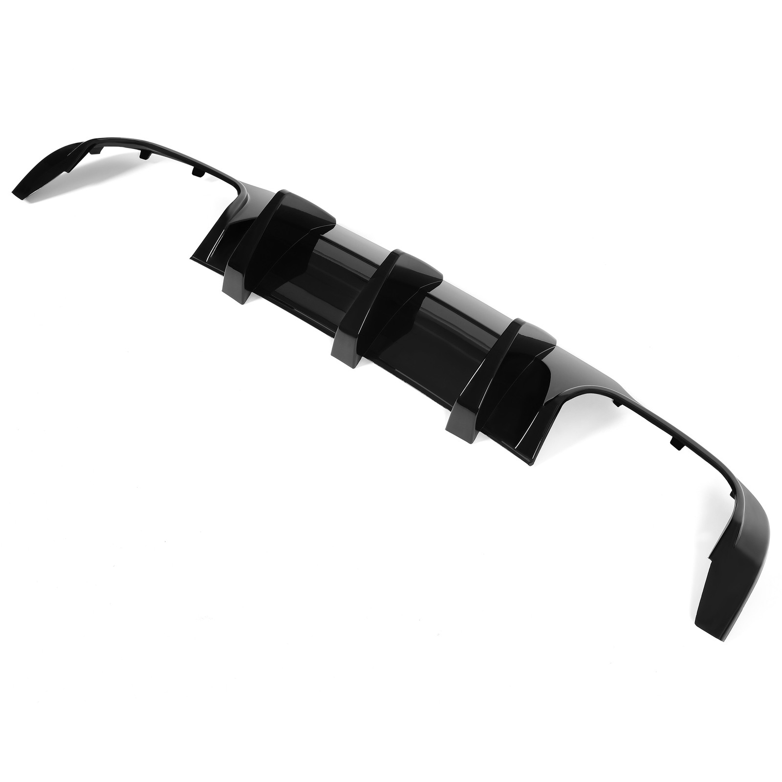 For Mercedes W204 C250 C300 C350 C63 AMG 2012-14 Gloss Black ABS Rear Diffuser