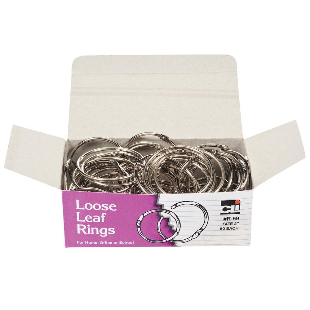 Book Rings 2" 50-Count Package