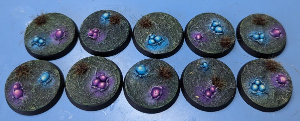 10x 32mm Alien planet painted base Warhammer DnD