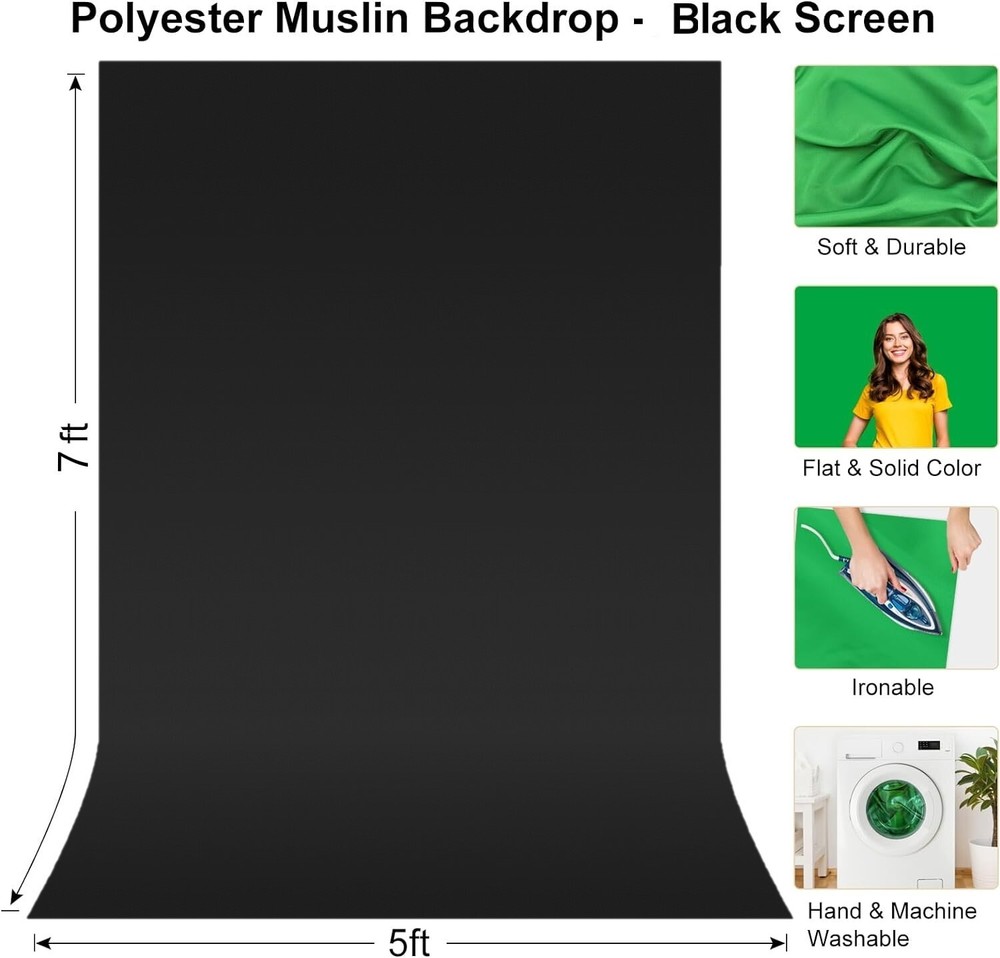 LINCO Photo T-Shape Backdrop Stand Background Backdrops Support Kit - AM207Black