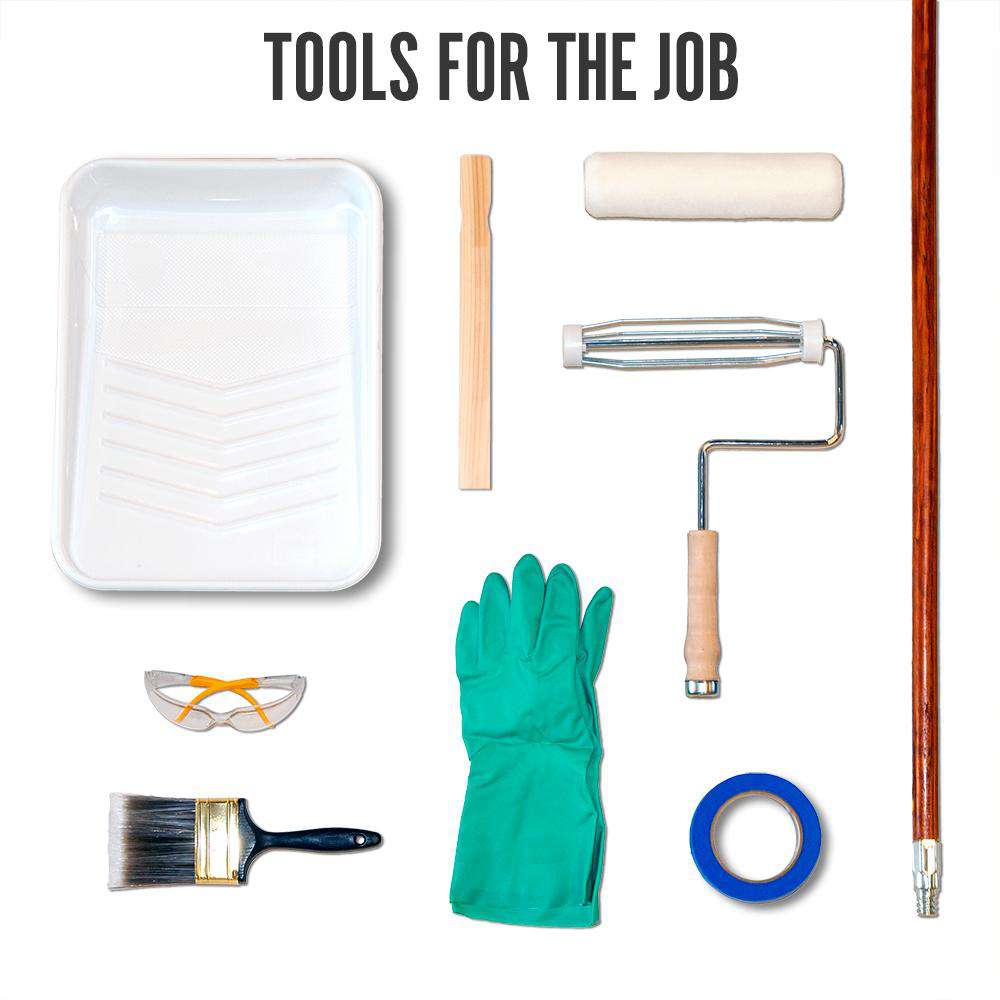 1 Gal Concrete Floor Paint Coating Gray Granite Non-Slip Garage Driveway Patio