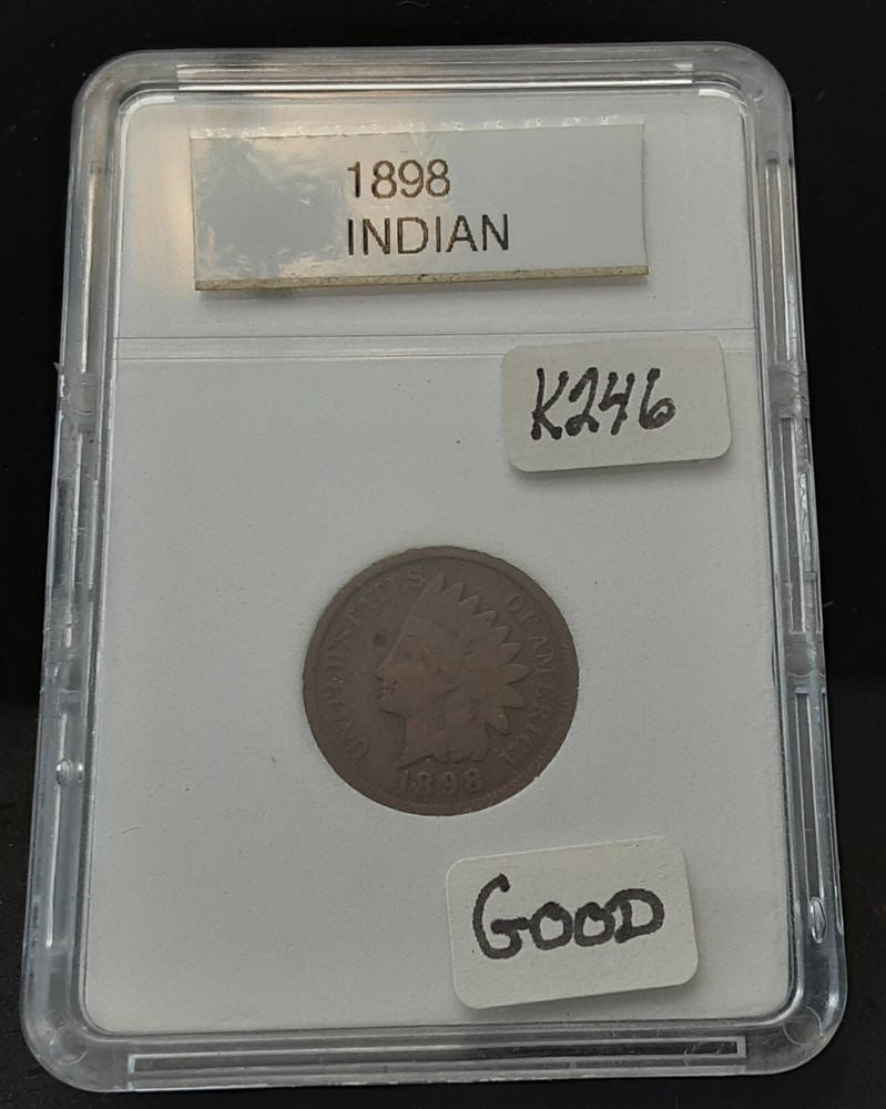 1898 INDIAN HEAD CENT- GOOD - IN PLASTIC CASE - K246