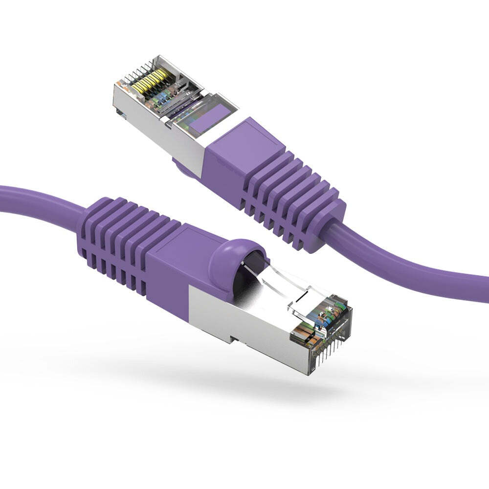 10Ft CAT5E Shielded (FTP) Ethernet Network Booted Cable Purple