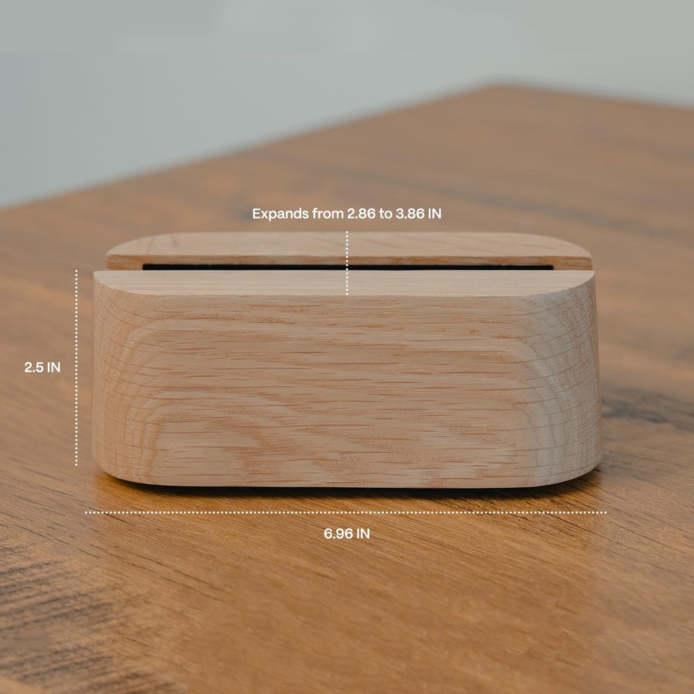 COREMINDED Adjustable Vertical Laptop Stand for Desk, Single, Solid Walnut