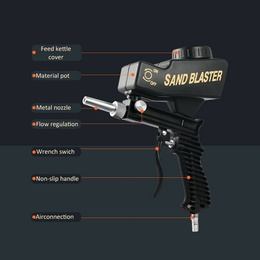 Handheld Spray Machine Gravity Sand Blaster Portable Small Air Sandblasting Tool