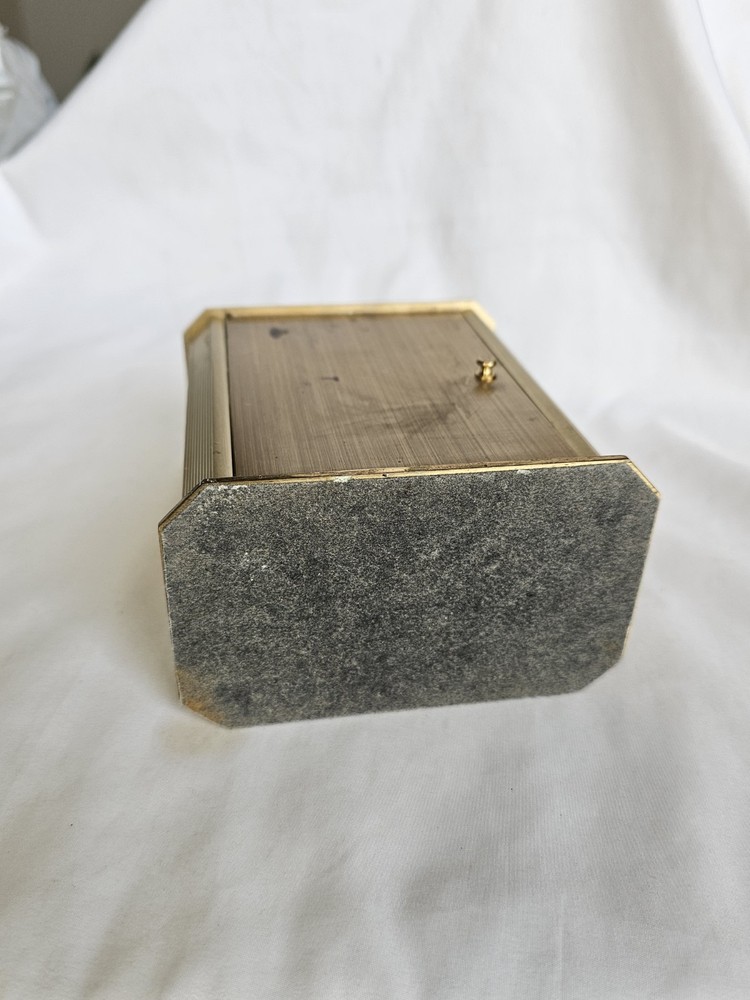 Tiffany & Co #2100 Solid Brass Quartz Desk Clock Quartz Movement