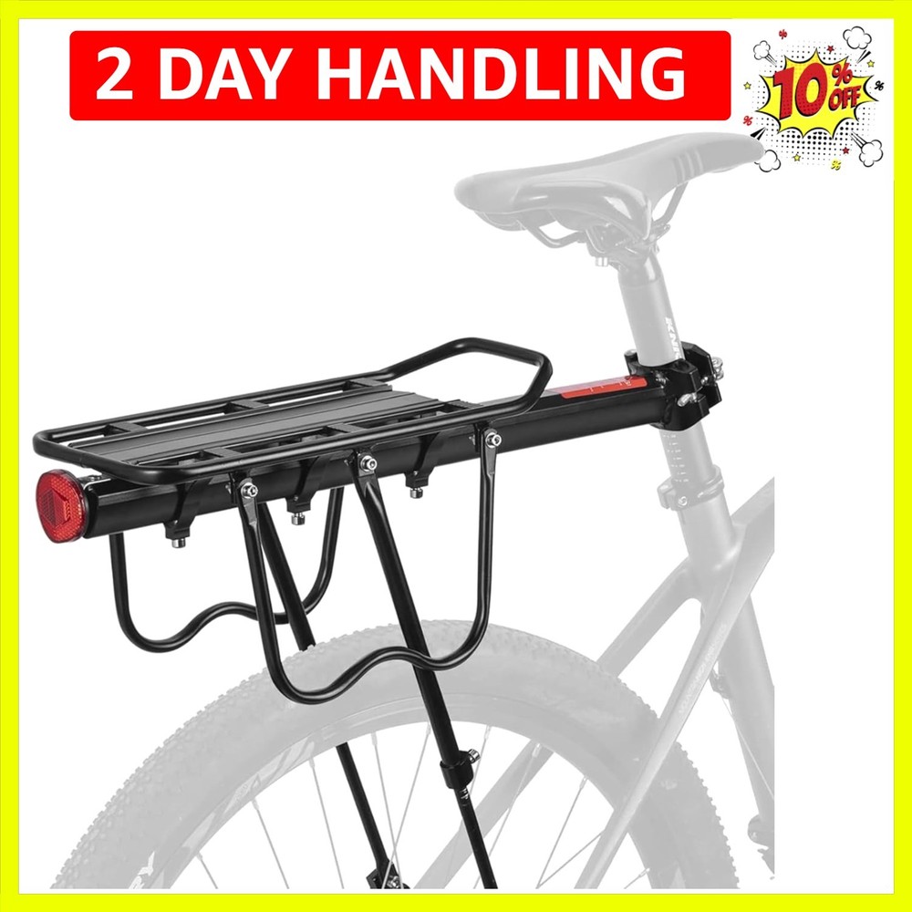 Rear Bike Rack Bicycle Cargo Rack Quick Release Adjustable, Quick Release Mou...