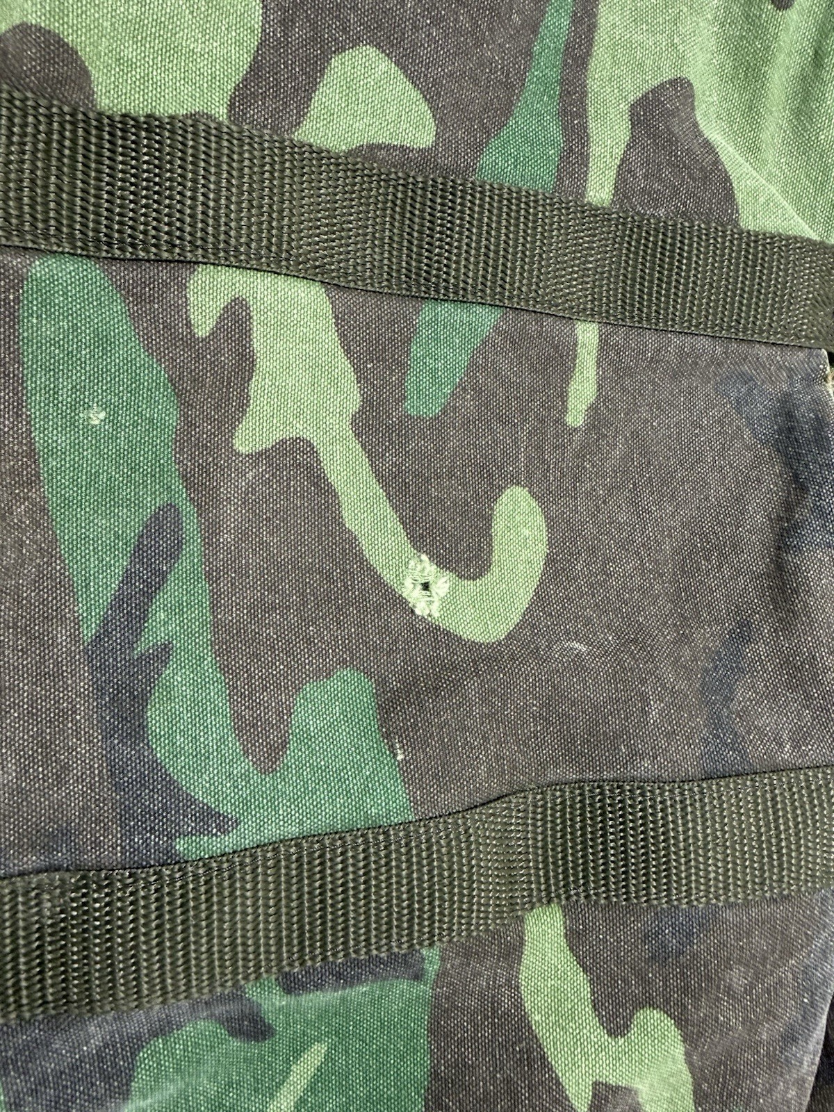 VTG Military Duffel Bag Woodland Camo Gym Travel Bag USMC 80s Canvas Bag 1990s