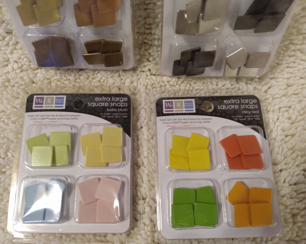 We R Memory Keepers Extra Large Square Snaps Metal 4 Different Packages NEW