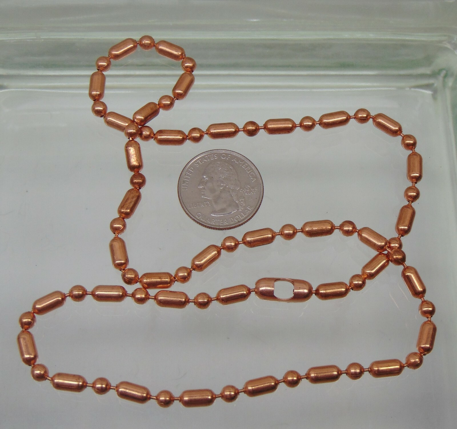 100% COPPER Ball + Bar Chain ~ NECKLACES ~ 4.5mm bead ~ #10 size Various Lengths