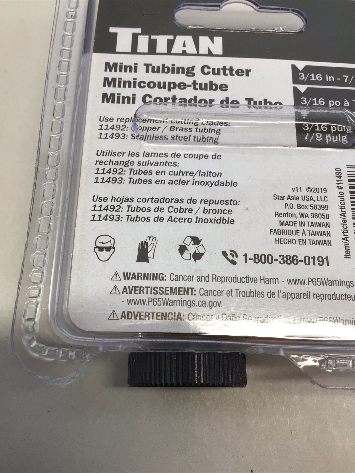 Titan Tools 11490 Mini Tubing Cutter 1/8in To 7/8in