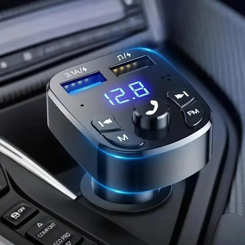 Bluetooth 5.0 Car Wireless FM Transmitter Adapter 2USB PD Charger AUX Hands-Free