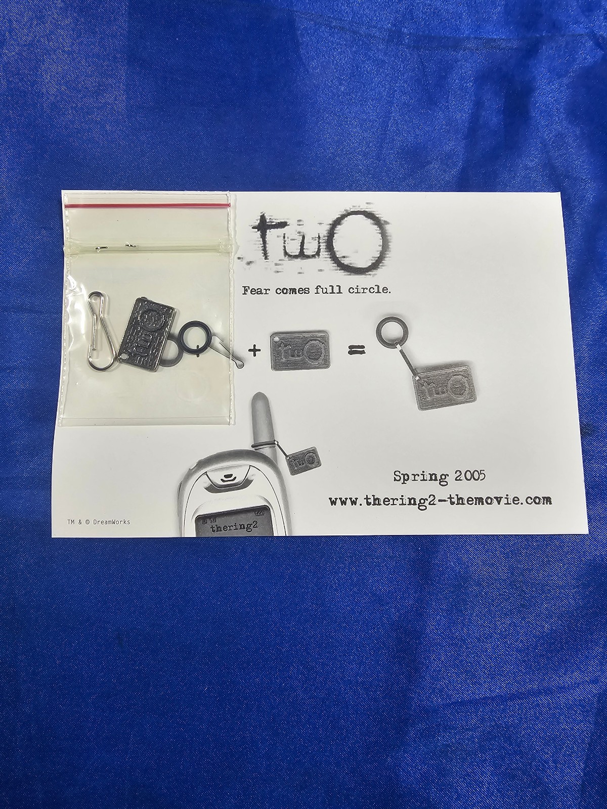 RARE 2005 THE RING TWO MOVIE PROMO KEYCHAIN CLIP PHONE CHARM HORROR FILM