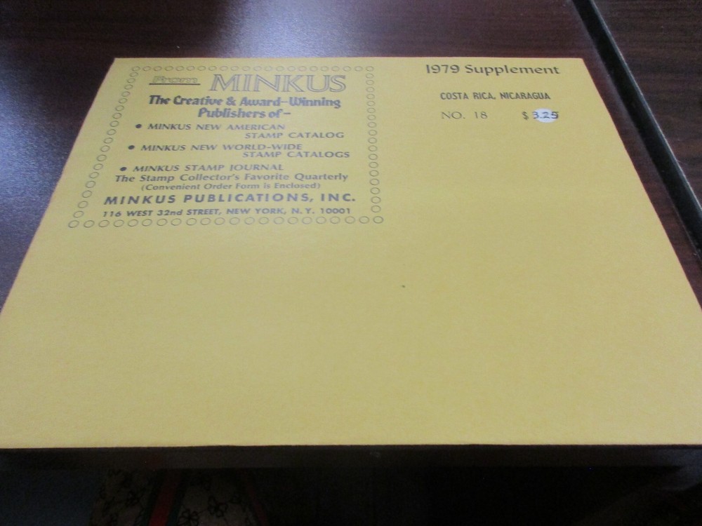"MINKUS"  1979  SUPPLEMENT COSTA RICA, NICARAGUA  W/FREE SHP.