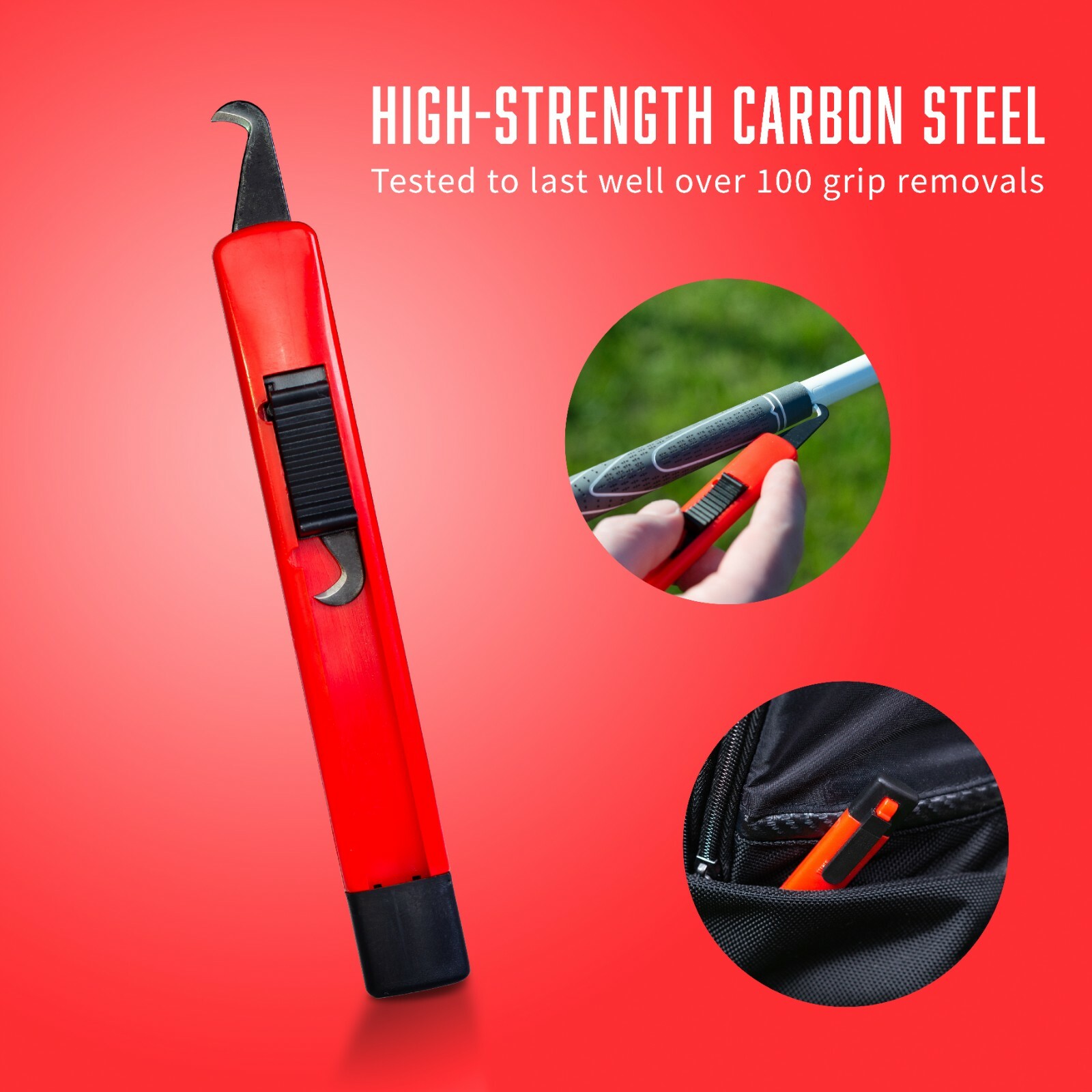 Golf Club GRIP KIT 15 Tape Strips (2x10), Solvent, Vise Clamp and Hook Blade