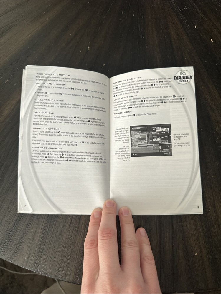 XBOX Manual Only Madden NFL 2004