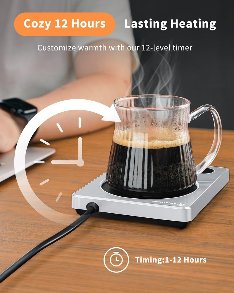 Coffee Mug Warmer 4 Temp Settings 1-12H Timer & Fast Heating Auto Shut Off ...