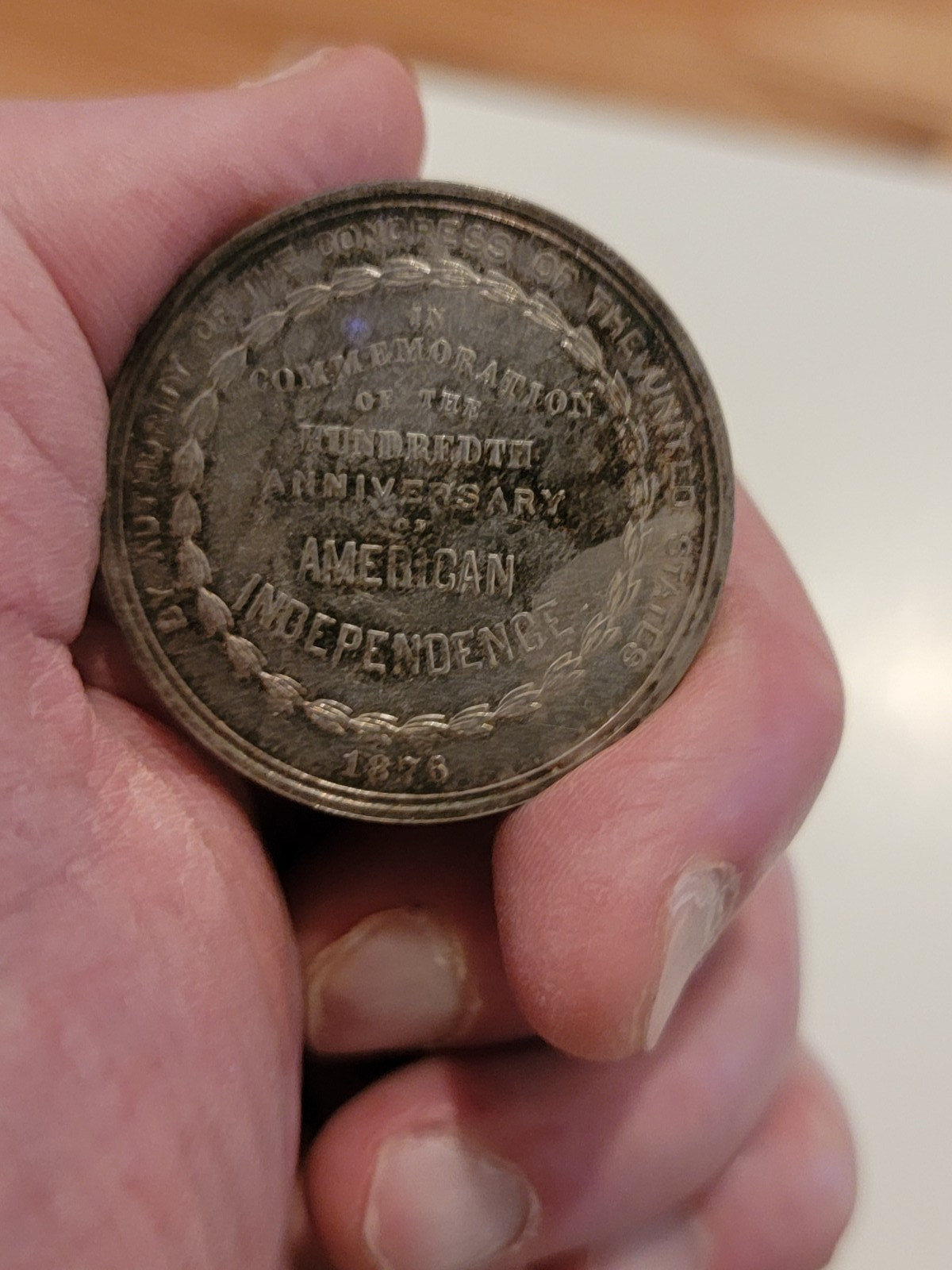 1876 HK-20 SO-CALLED DOLLAR OFFICIAL U.S. MINT CENTENNIAL SILVER PROOF MEDAL