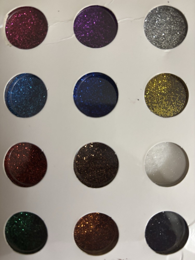 Multicolor Craft Glitter Set, 12 Jars, Valentine's Day Packaging