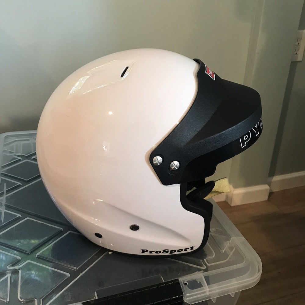 Pyrotect SA2015 Open Face Racing Helmet XS White Composite DOT w/ Box EUC
