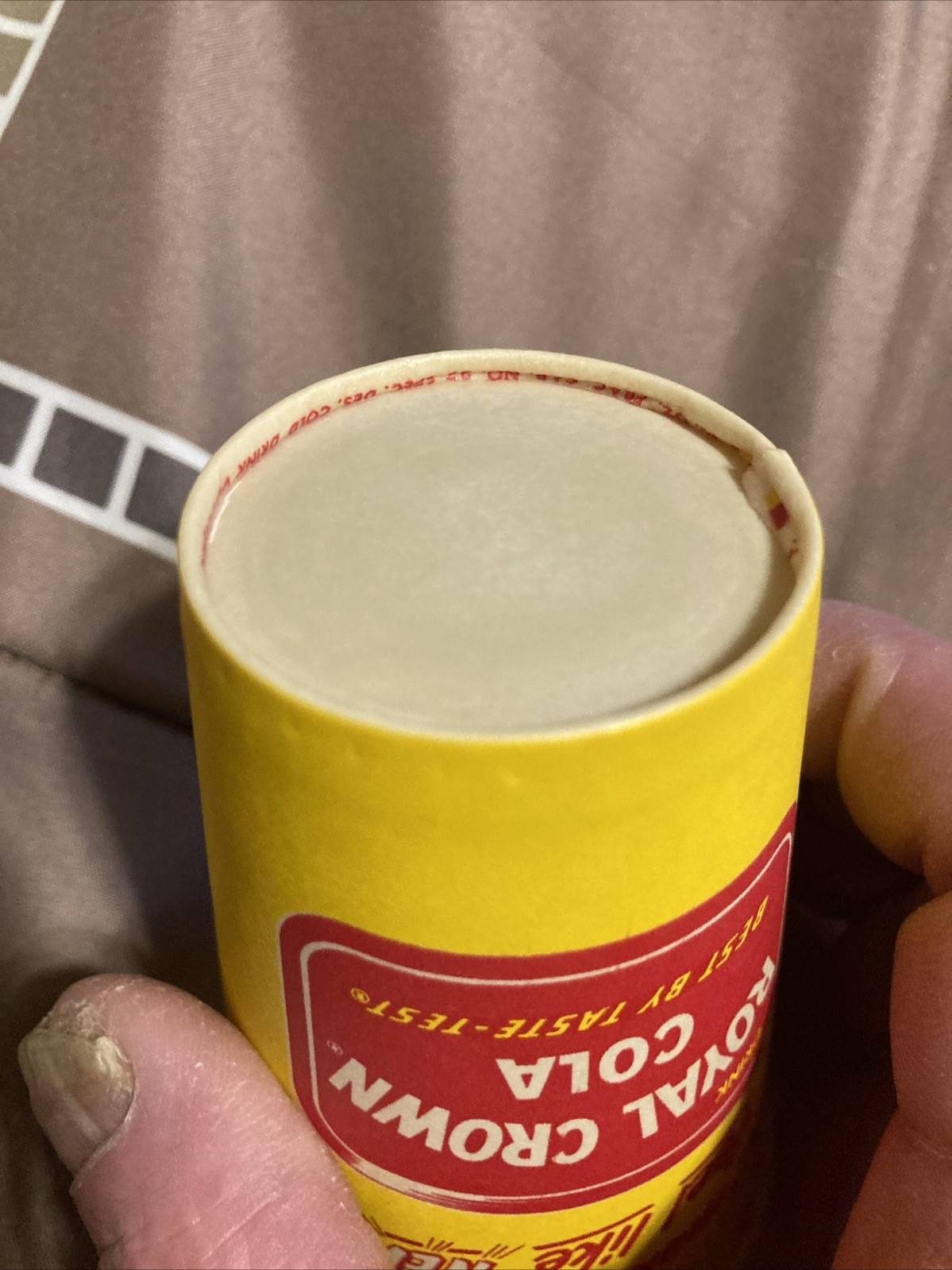 ROYAL CROWN COLA Cup Paper Wax 7oz Soda Very Rare Cup RC Early Years