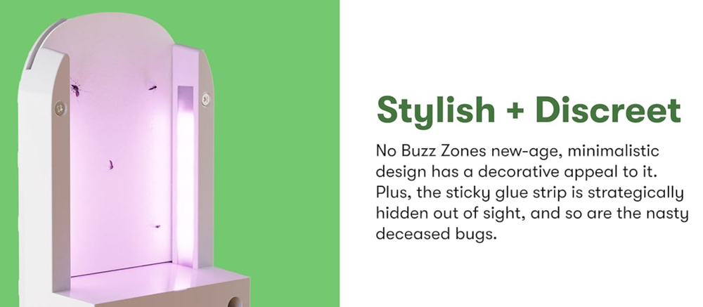 BugMD No Fly Zone Refillable UV Bug Zapper, Mosquito Zapper, Flying Insect Trap