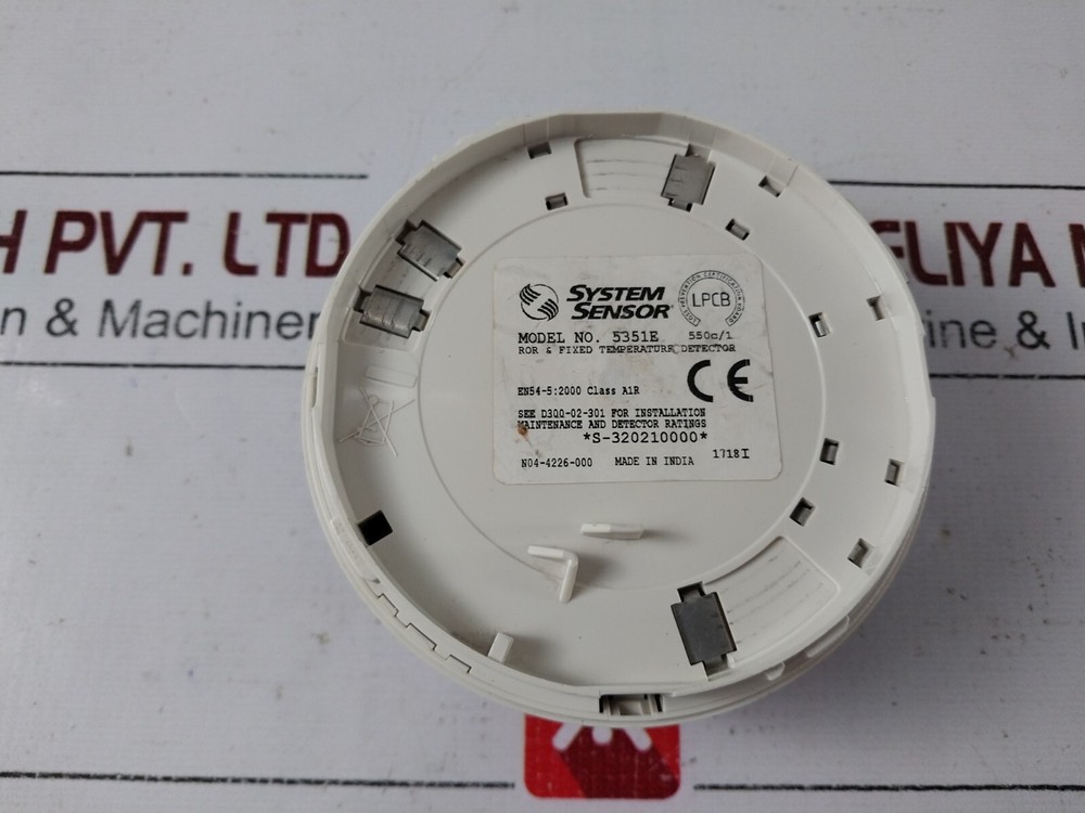 SYSTEM SENSOR 5351E HEAT DETECTOR WITH BASE B401 EN54-5:2000 CLASS A1R