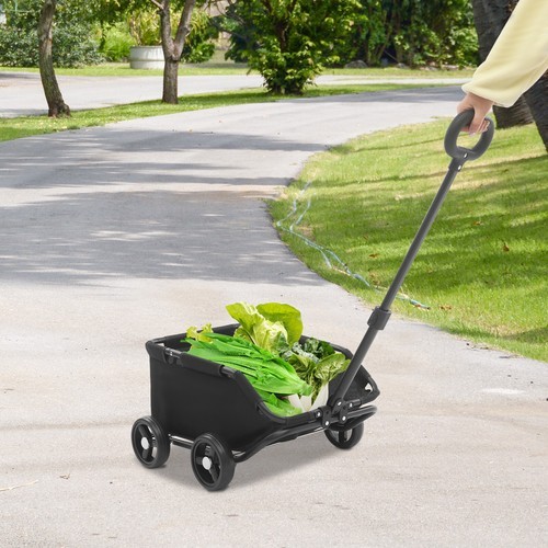 Black Dog Stroller Freestanding Folding Dog Cart Pet Stroller for Travelling