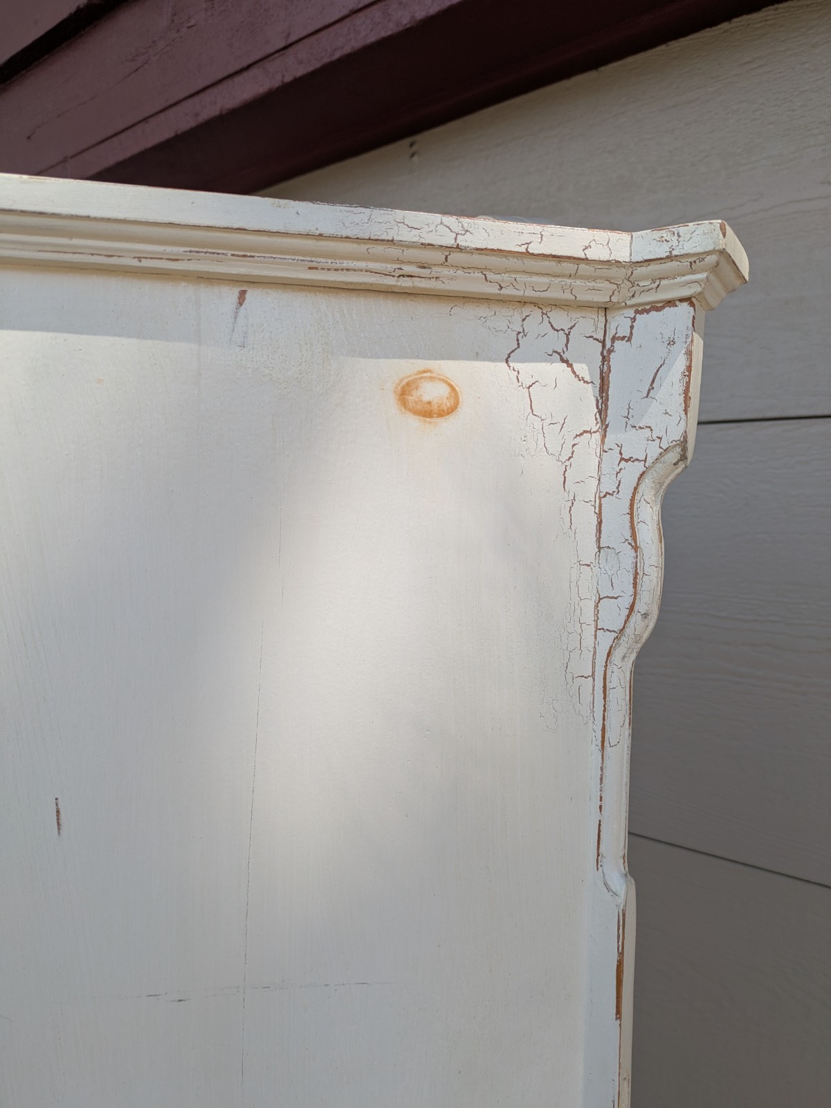 Vintage Shabby Chic French Country Cottage White Curio Display Cabinet Iron Legs