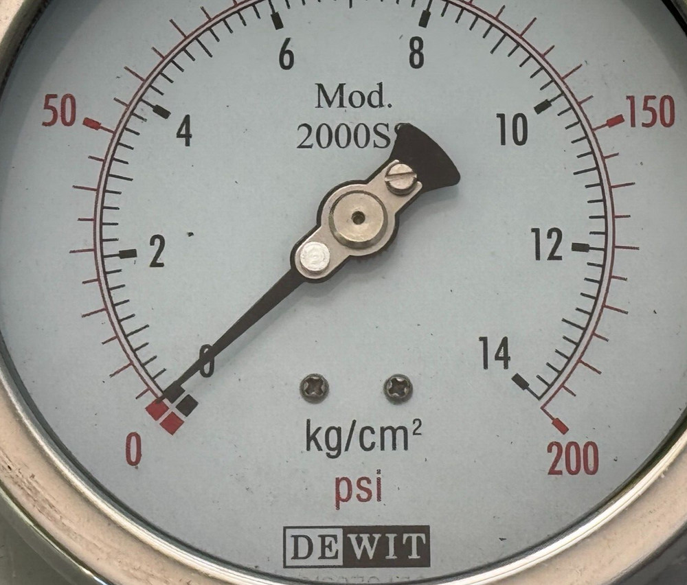 NEW Dewit 2000SS Pressure Gauge