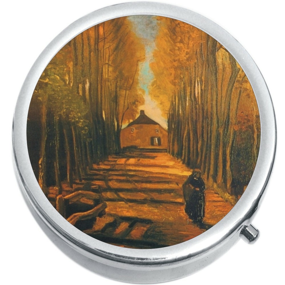 Tree Lined Path Medicine Vitamin Compact Pill Box