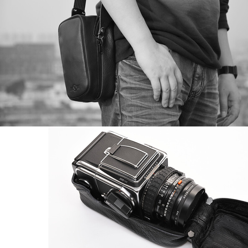 Real Leather Hasselblad Camera Soft Case Protective Shoulder Bag Black