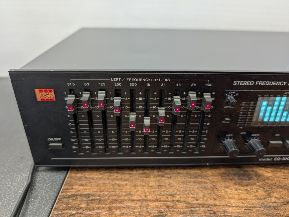 BSR Model EQ-3000 Stereo Frequency Equalizer Spectrum Analyzer Vintage Works
