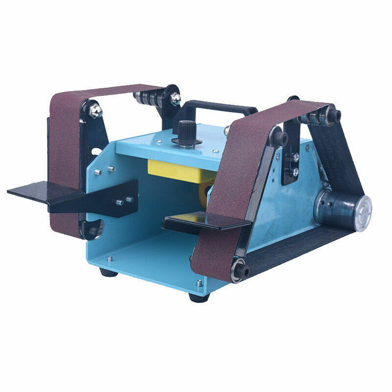 Small Double Shaft Sander Belt Sanding Machine Polishing Sandpaper Machine 220V