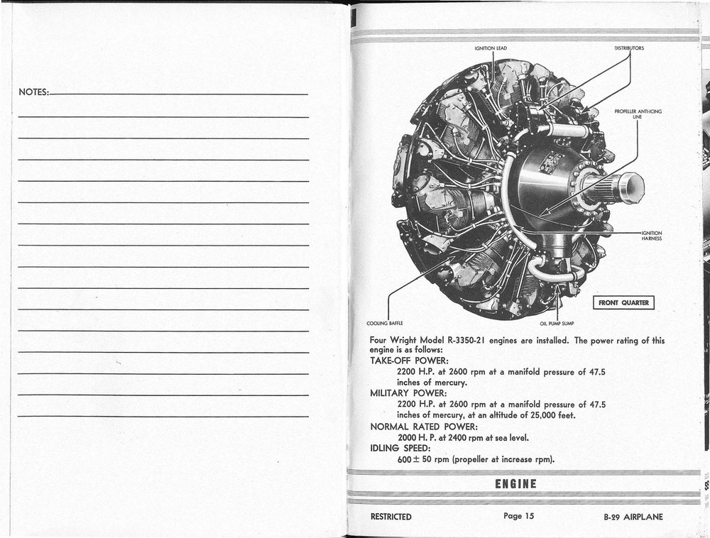 REPRINT WWII B-29 BOEING FLIGHT & OPERATION MANUAL 1943
