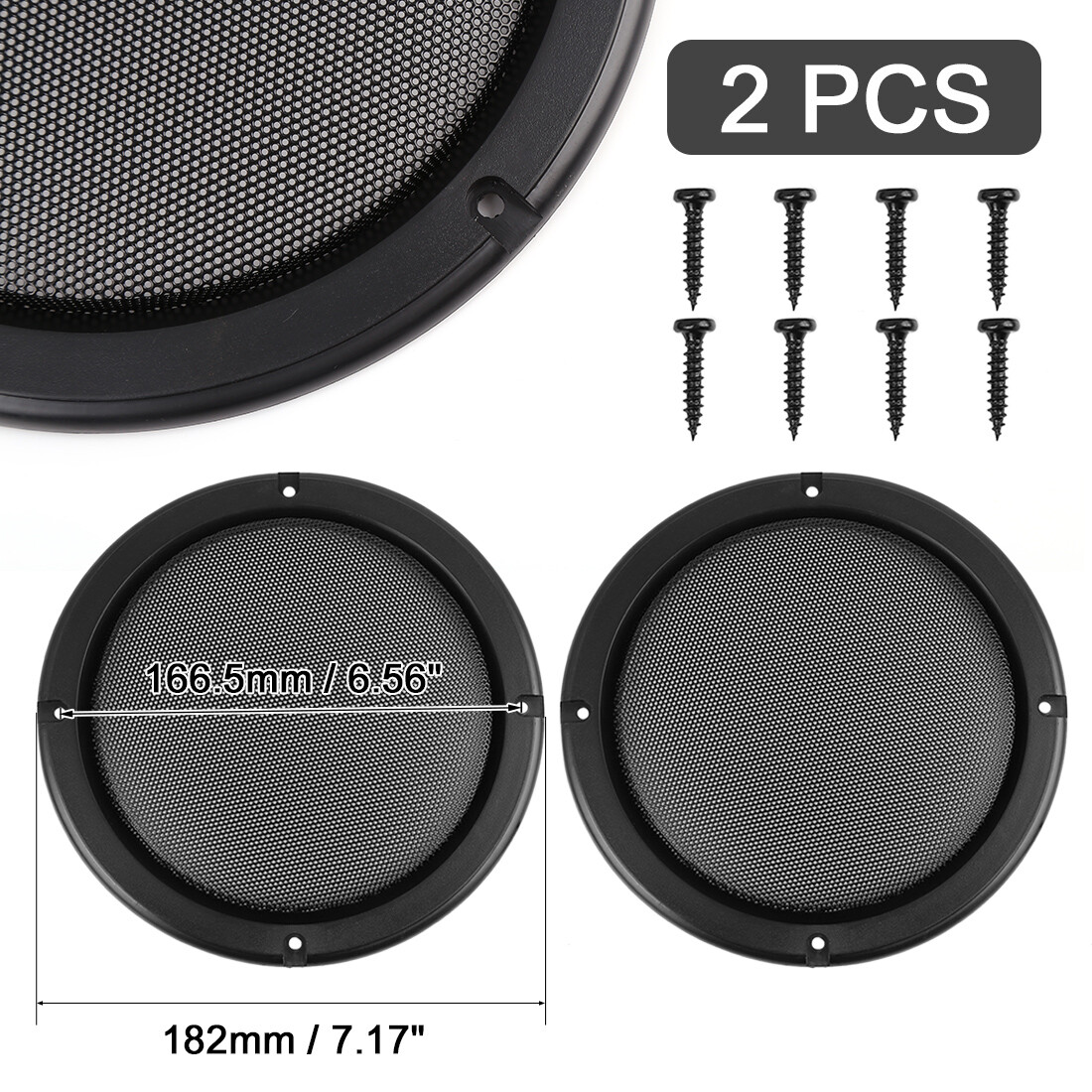 2pcs 6.5" Car Audio Speaker DJ Grill Cover Steel Mesh Woofer Subwoofer Protector