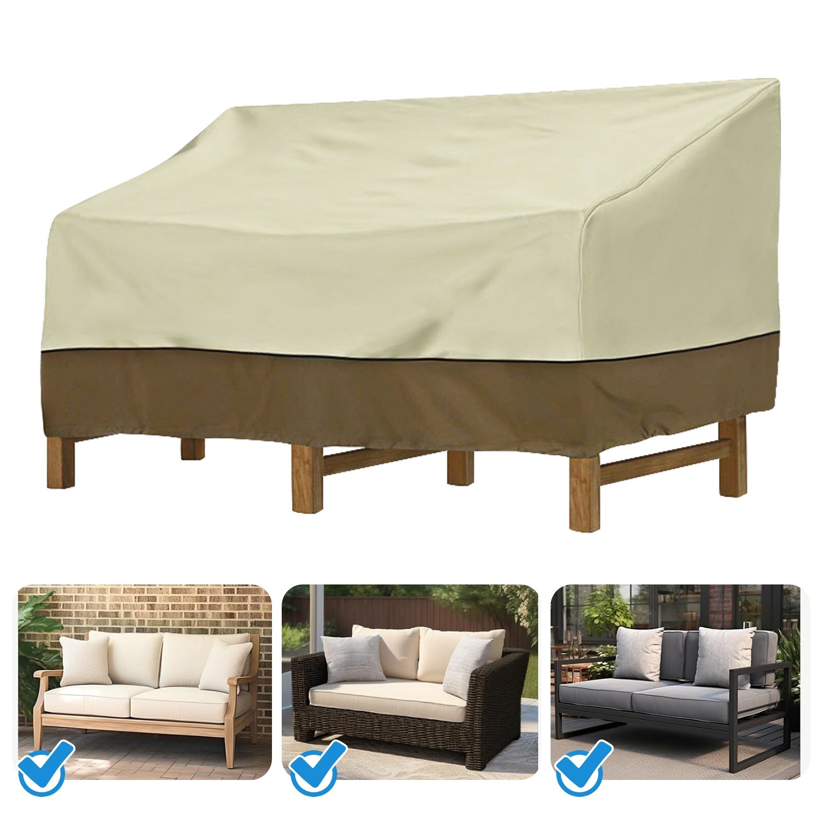 Heavy Duty Outdoor Sofa Cover, Waterproof Lawn Patio Furniture Chair Protector