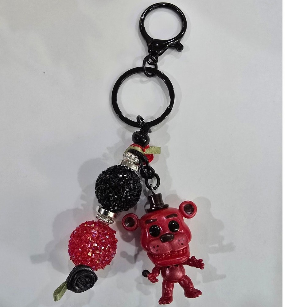 Handmade Reworked Mini Vinyl Figure Beaded Keychain