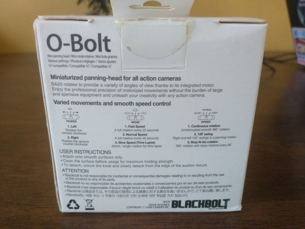 Blackbolt O-Bolt Mini Panning Head, BA20