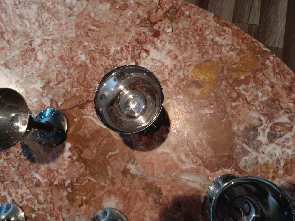 VTG J Perez Ruiz E.P.B Silverplate Spain Stem Wine goblets 6 cups