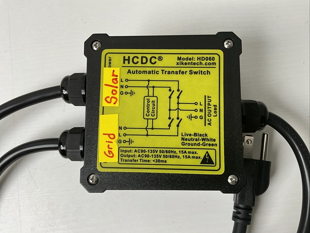 AC120V 15Amp Automatic Transfer Switch, ATS Auto Transfer Switch, HD060 - Used